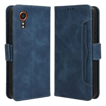 Lommebok-etui i moderne skinn-design Samsung Galaxy Xcover 7 - Blå