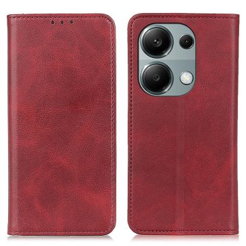 Skinn-etui i lommebok-stil for Xiaomi Redmi Note 13 Pro 4G / Xiaomi Poco M6 Pro - Rød