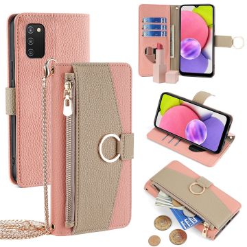 Samsung Galaxy A03s vegansk skinnveske - Rosa