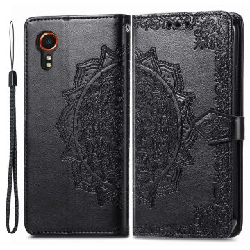 Mandala Samsung Galaxy Xcover 7 etui i lær - Svart