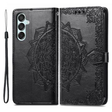 Mandala Samsung Galaxy M15 etui i lær - Svart