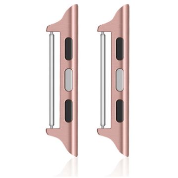 1 par klokkekontakt Apple Watch Series 41mm - 40mm - 38mm, 20mm adapter i rustfritt stål - Rosa Rose