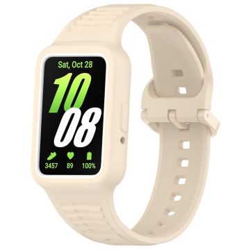 Huawei band 9 / 8 / 7 Integrert silikonarmbånd Klokkeveske Erstatningsklokkearmbånd - Beige