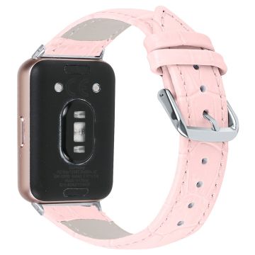 Glatt vegansk lærklokkerem Samsung Galaxy Fit3 SM-R390 Armbåndsarmbånd - Rosa