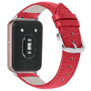 Glatt vegansk lærklokkerem Samsung Galaxy Fit3 SM-R390 Armbåndsarmbånd - Rød