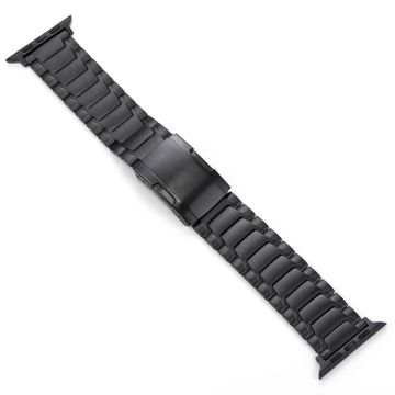 Apple Watch Series 41mm - 40mm - 38mm Titanium Alloy Watch Band Turtleback Clasp - Svart