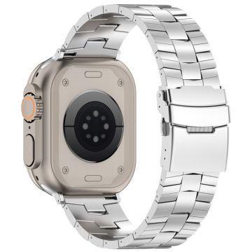 Apple Watch Series 41mm - 40mm - 38mm Titanium Alloy Band Rice Spike Texture Håndleddsrem - Sølv