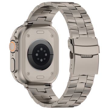 Apple Watch Series 41mm - 40mm - 38mm Titanium Alloy Band Rice Spike Texture Håndleddsrem - Titan