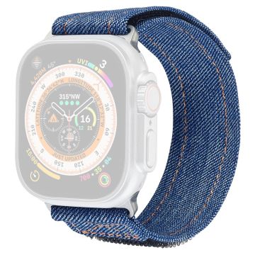 KALEBOL Apple Watch Series 41mm - 40mm - 38mm Denim klokkerem Magic Tape Justerbart bånd - Mørkeblå