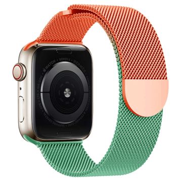 Apple Watch Series 7 8 9 41 mm / 6 5 4 SE (2023) SE (2022) SE 40 mm / 3 2 1 38 mm Gradient Milanese Strap - Oransje + Grønn