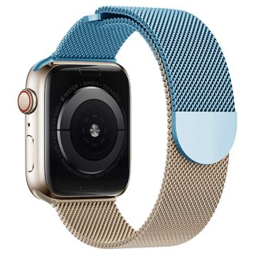 Apple Watch Series 7 8 9 41 mm / 6 5 4 SE (2023) SE (2022) SE 40 mm / 3 2 1 38 mm Gradient Milanese Strap - Blå + Rose Gull