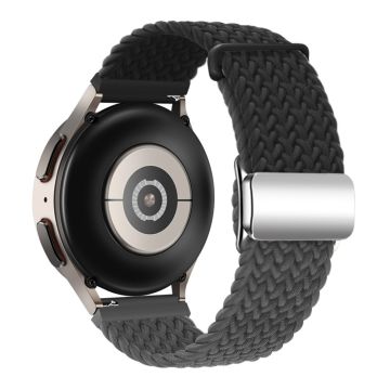 Huawei Watch GT 3 42 mm / GT 3 Pro 43 mm Universal 20 mm vevd reim med magnetisk sølvspenne - Svart + Mørkegrå