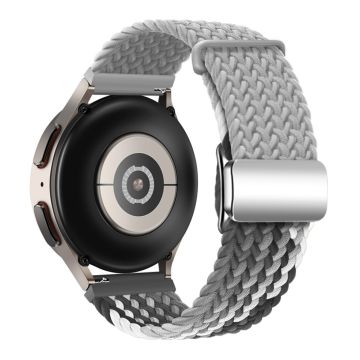 Huawei Watch GT 3 42 mm / GT 3 Pro 43 mm Universal 20 mm vevd reim med magnetisk sølvspenne - Lysegrå + Mørk Sjokolade