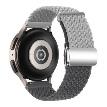 Huawei Watch GT 3 42 mm / GT 3 Pro 43 mm Universal 20 mm vevd reim med magnetisk sølvspenne - Lysegrå + Space Grey