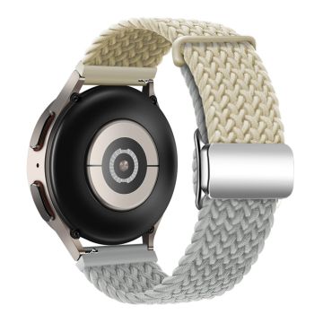 Huawei Watch GT 3 42 mm / GT 3 Pro 43 mm Universal 20 mm vevd reim med magnetisk sølvspenne - Stjernelys + Lysegrå