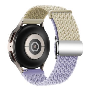 Huawei Watch GT 3 42 mm / GT 3 Pro 43 mm Universal 20 mm vevd reim med magnetisk sølvspenne - Stjernelys + Lyselilla