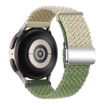 Huawei Watch GT 3 42 mm / GT 3 Pro 43 mm Universal 20 mm vevd reim med magnetisk sølvspenne - Stjernelys + Grønn