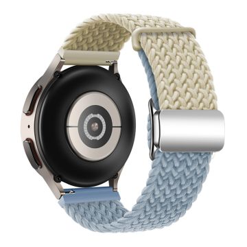 Huawei Watch GT 3 42 mm / GT 3 Pro 43 mm Universal 20 mm vevd reim med magnetisk sølvspenne - Stjernelys + Rock Cyan