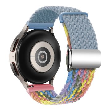 Huawei Watch GT 3 42 mm / GT 3 Pro 43 mm Universal 20 mm vevd reim med magnetisk sølvspenne - Rock Cyan + Fargerik