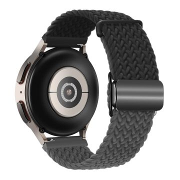 Huawei Watch GT 3 42 mm / GT 3 Pro 43 mm Universal 20 mm klokkerem med magnetisk spenne vevd armbånd - Svart + Svart