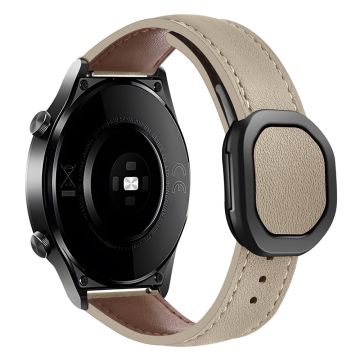 Huawei Watch 4 Pro / 4 / GT 4 46 mm Universal 22 mm magnetisk spenne ekte kuskinnklokkerem - Aprikos