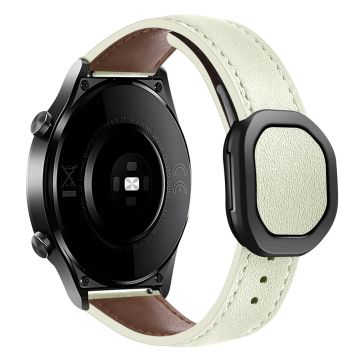 Huawei Watch 4 Pro / 4 / GT 4 46 mm Universal 22 mm magnetisk spenne ekte kuskinnklokkerem - Beige