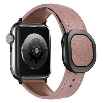 Ekte ku lærrem Apple Watch Series 41mm - 40mm - 38mm magnetisk spennearmbånd - Bønnerosa