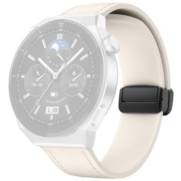 Huawei Watch 4 / 4 Pro / GT 4 46 mm klokkerem 22 mm magnetisk lærbelagt silikonarmbånd - Stjernelys