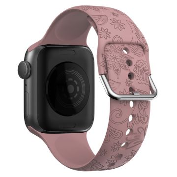 Mønsterpåtrykt reim Apple Watch Series 41mm - 40mm - 38mm Silikonarmbånd - Lys Kaffe