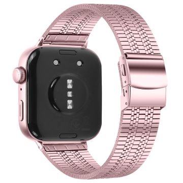 Huawei Watch Fit 3 Armbånd 316L rustfritt stål med fem perler - Rosa Rose