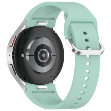 Samsung Galaxy Watch4 / 5 / 6 / 7 40mm / Watch 5 Pro 45mm / Watch FE 40mm Armbånd Sølv Spenne Silikon Urrem - Blågrønn