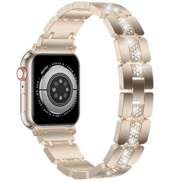 Apple Watch Series 41mm - 40mm - 38mm Stilig Rhinestones Decor Zinc Alloy Watch Band - Champagne