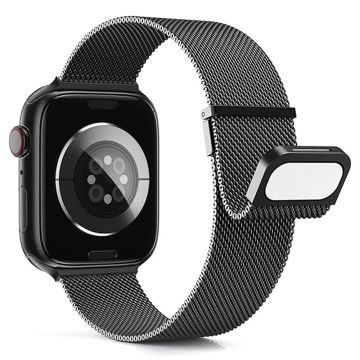 KALEBOL Apple Watch Series 41mm - 40mm - 38mm Milanese Mesh Strap Magnetic Watch Band - Svart