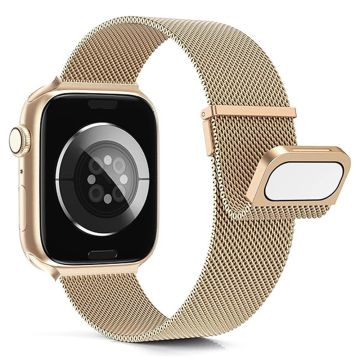 KALEBOL Apple Watch Series 41mm - 40mm - 38mm Milanese Mesh Strap Magnetic Watch Band - Rose Gull