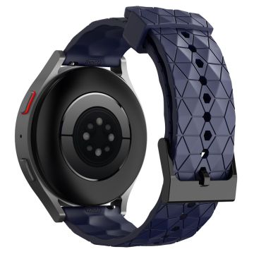 KALEBOL Huawei Watch 4 / 4 Pro / GT 4 46 mm klokkerem 22 mm silikonarmbånd med fotballmønster - Marineblå