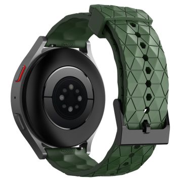 KALEBOL Huawei Watch 4 / 4 Pro / GT 4 46 mm klokkerem 22 mm silikonarmbånd med fotballmønster - Militærgrønn