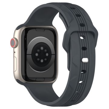 KALEBOL Apple Watch Series 41mm - 40mm - 38mm Silikonklokkebånd med vertikal stripe tekstur - Mørkegrå