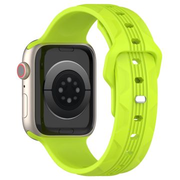 KALEBOL Apple Watch Series 41mm - 40mm - 38mm Silikonklokkebånd med vertikal stripe tekstur - Lime