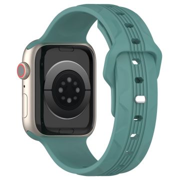 KALEBOL Apple Watch Series 41mm - 40mm - 38mm Silikonklokkebånd med vertikal stripe tekstur - Grønn