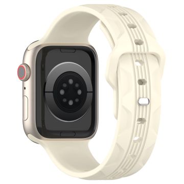 KALEBOL Apple Watch Series 41mm - 40mm - 38mm Silikonklokkebånd med vertikal stripe tekstur - Stjernelys