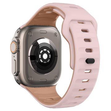 KALEBOL Apple Watch Series 41mm - 40mm - 38mm Silikonarmbånd med to farger - Rosa + Rosa