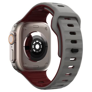 KALEBOL Apple Watch Series 41mm - 40mm - 38mm Silikonarmbånd med to farger - Space Grey + Vinrød