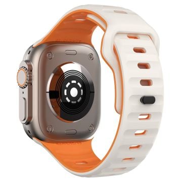 KALEBOL Apple Watch Series 41mm - 40mm - 38mm Silikonarmbånd med to farger - Stjernelys + Oransje