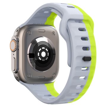 KALEBOL Apple Watch Series 41mm - 40mm - 38mm Silikonarmbånd med to farger - Grå + Grønn