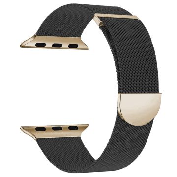 KALEBOL Apple Watch Series 41mm - 40mm - 38mm Milanese metallklokkearmbånd - Svart / Gull