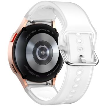 Samsung Galaxy Watch 20 mm gjennomsiktig designklokkebånd justerbar silikonrem - Gjennomsiktig Hvit