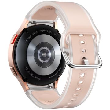 Samsung Galaxy Watch 20 mm gjennomsiktig designklokkebånd justerbar silikonrem - Gjennomsiktig Rosa