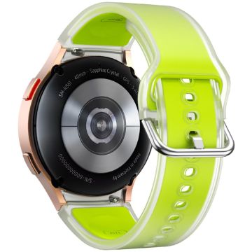 Samsung Galaxy Watch 20 mm gjennomsiktig designklokkebånd justerbar silikonrem - Gjennomsiktig Lime