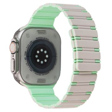 Apple Watch Series 41 mm - 40 mm - 38 mm magnetisk silikonklokkerem i to farger - Stjernelys + Mintgrønn