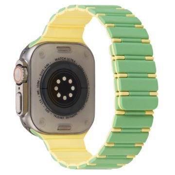 Apple Watch Series 41 mm - 40 mm - 38 mm magnetisk silikonklokkerem i to farger - Mintgrønn + Lys Gul